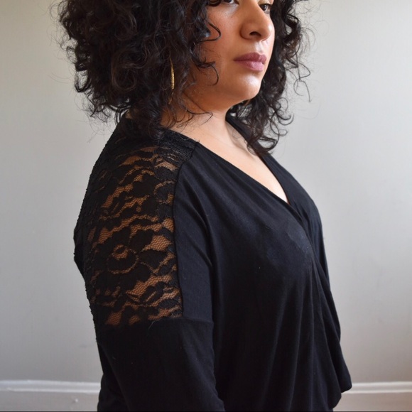 3X Left High Low Front Twist Long Sleeve Top - Picture 3 of 7